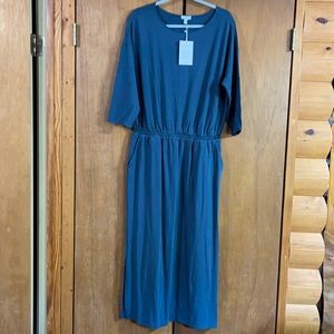 Garnet Hill long dress teal color size Large NWT